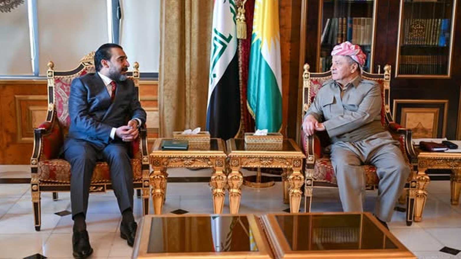 مسعود بارزاني يبحث مع الحلبوسي الاوضاع السياسية في العراق والمنطقة