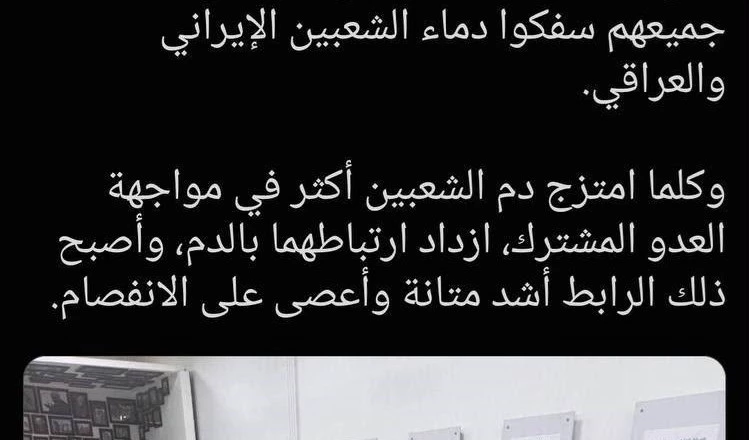 القنصلية الايرانية في النجف الاشرف تنشر : امتزج الدم الإيراني والعراقي مرة أخرى