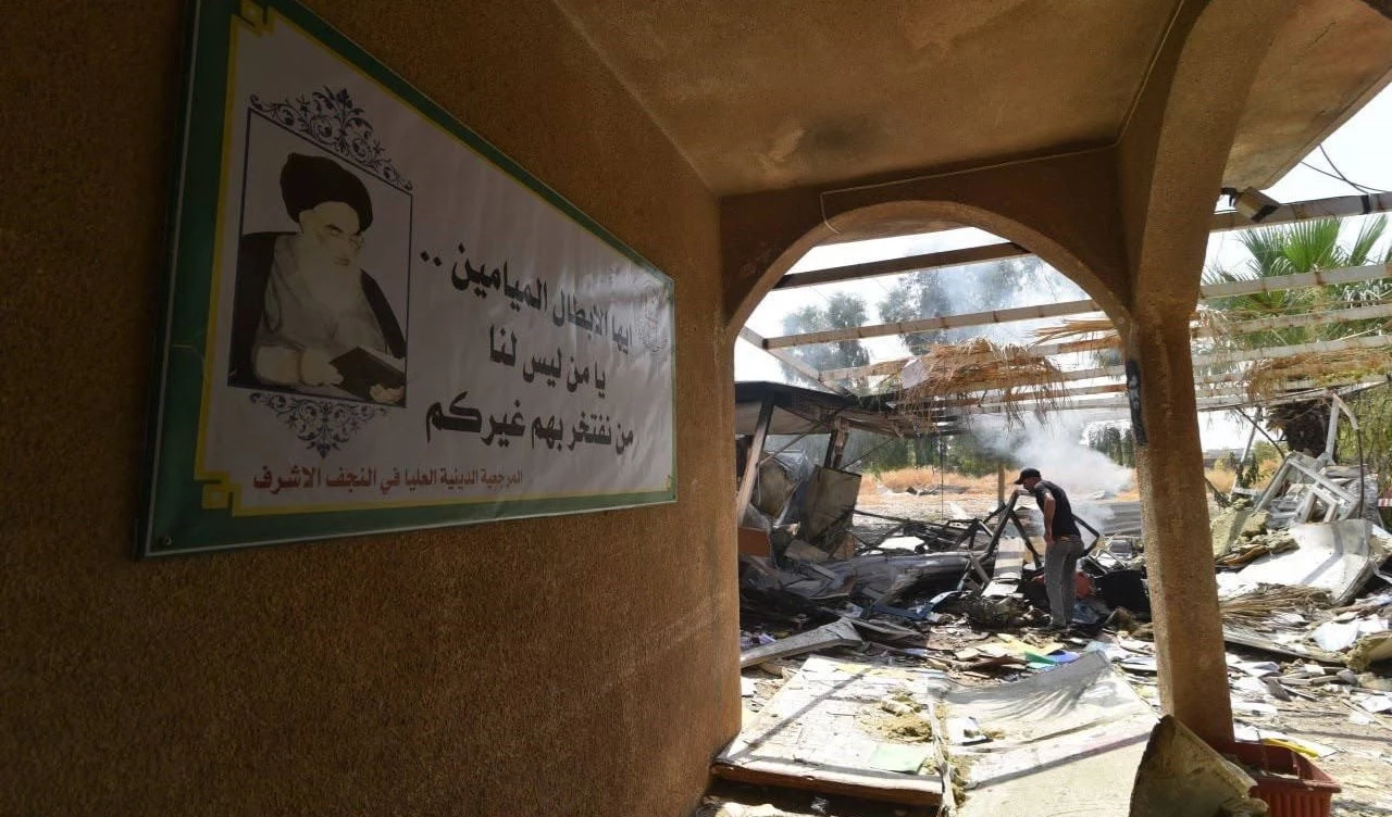 بالصور.. آثار العدوان السعودي الأمريكي على مواقع الحشد الشعبي في نينوى